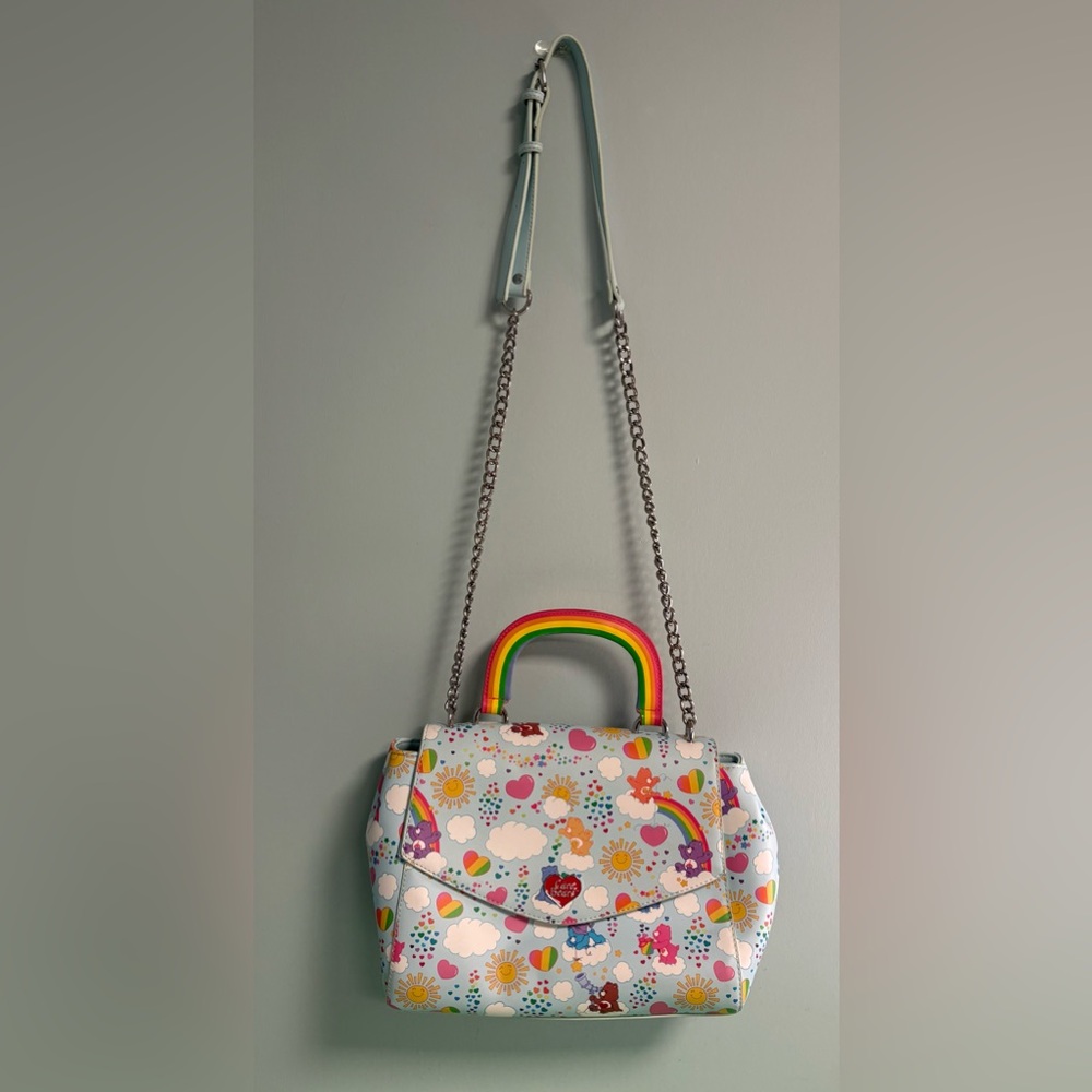 Care Bears 40th Anniversary Rainbow Handle Printed Crossbody Bag By LOUNGEFLY